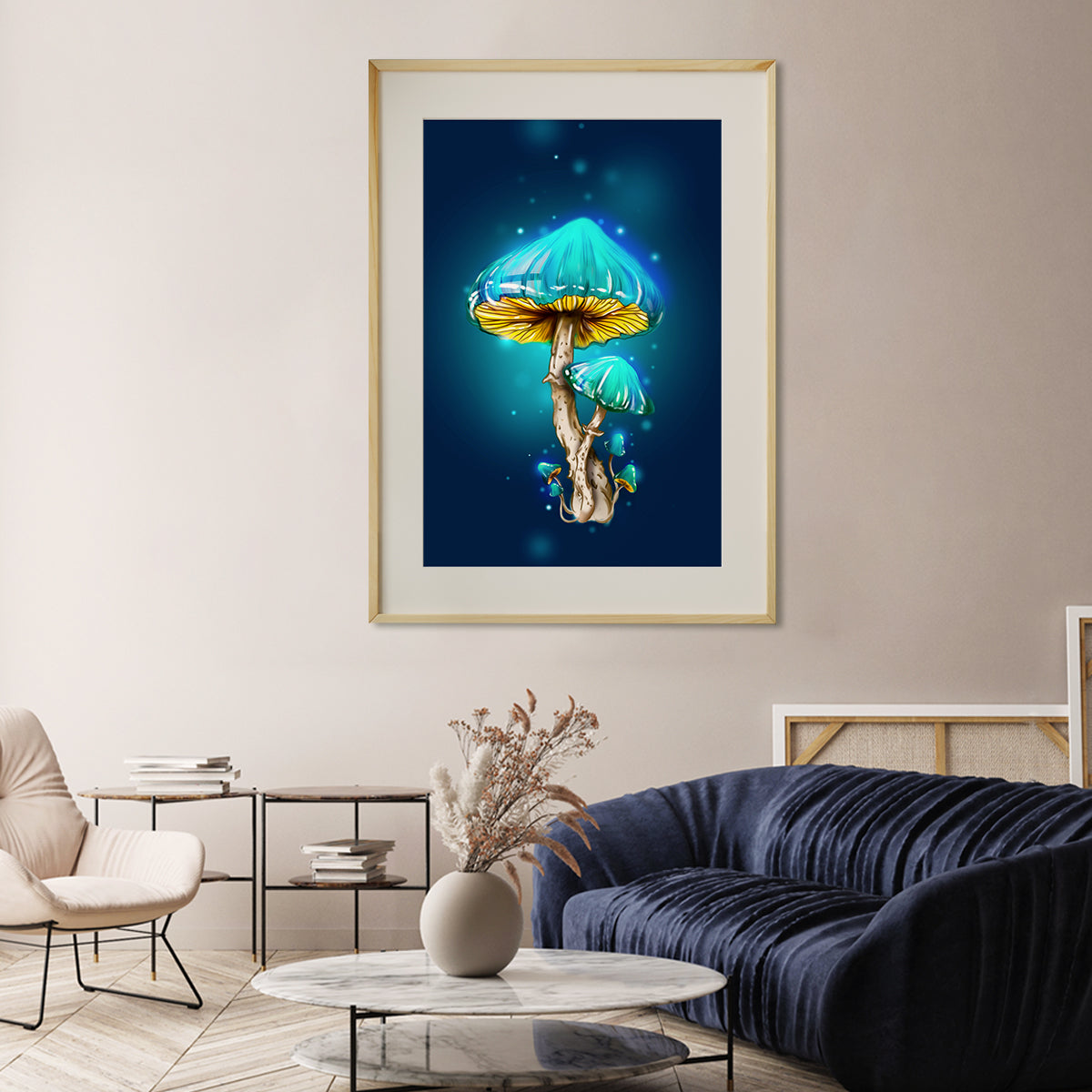 Mystical Mushrooms Modern Art Poster-Vertical Posters NOT FRAMED-CetArt-8″x10″ inches-CetArt