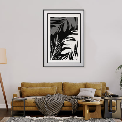 Black White Leaf Art Posters-Vertical Posters NOT FRAMED-CetArt-8″x10″ inches-CetArt