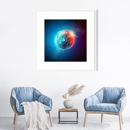 Earth Planet in Space Posters Decoration for Interior-Square Posters NOT FRAMED-CetArt-8″x8″ inches-CetArt