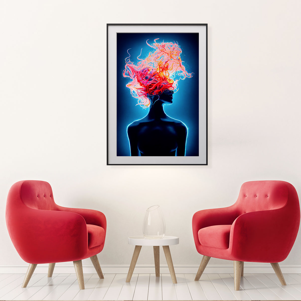 Abstract Portrait of Dreaming Girl Poster Print Modern Wall Art-Vertical Posters NOT FRAMED-CetArt-8″x10″ inches-CetArt