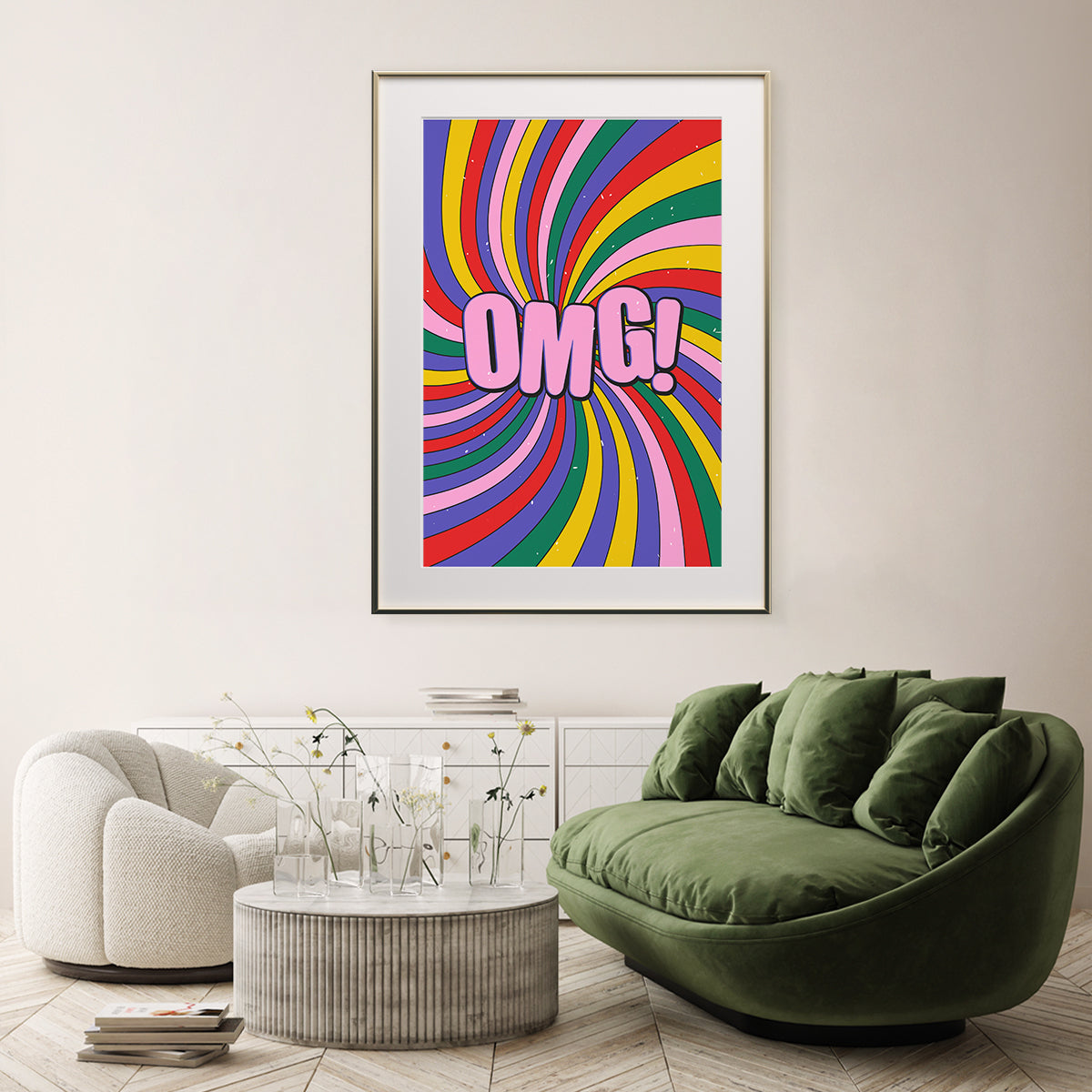 Abstract Multicolor Pop Art OMG Poster-Vertical Posters NOT FRAMED-CetArt-8″x10″ inches-CetArt