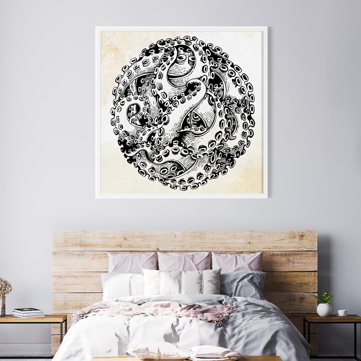 Octopus Tentacles Modern Art Prints Posters-Square Posters NOT FRAMED-CetArt-8″x8″ inches-CetArt