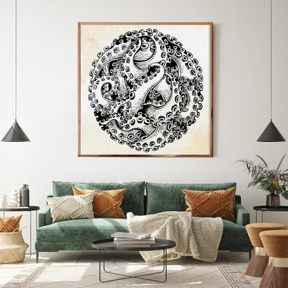 Octopus Tentacles Modern Art Prints Posters-Square Posters NOT FRAMED-CetArt-8″x8″ inches-CetArt