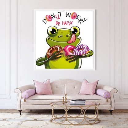 Frog with Donuts Creative Posters For Home Decor-Square Posters NOT FRAMED-CetArt-8″x8″ inches-CetArt