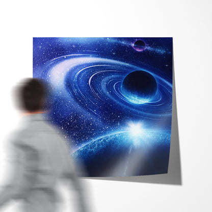 Planet with Stars High Resolution Posters And Art Prints-Square Posters NOT FRAMED-CetArt-8″x8″ inches-CetArt