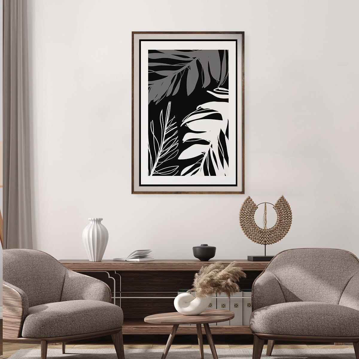 Black White Leaf Art Posters-Vertical Posters NOT FRAMED-CetArt-8″x10″ inches-CetArt