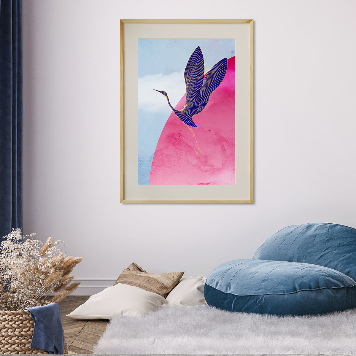 Abstract Japanese Crane Modern Art Poster-Vertical Posters NOT FRAMED-CetArt-8″x10″ inches-CetArt