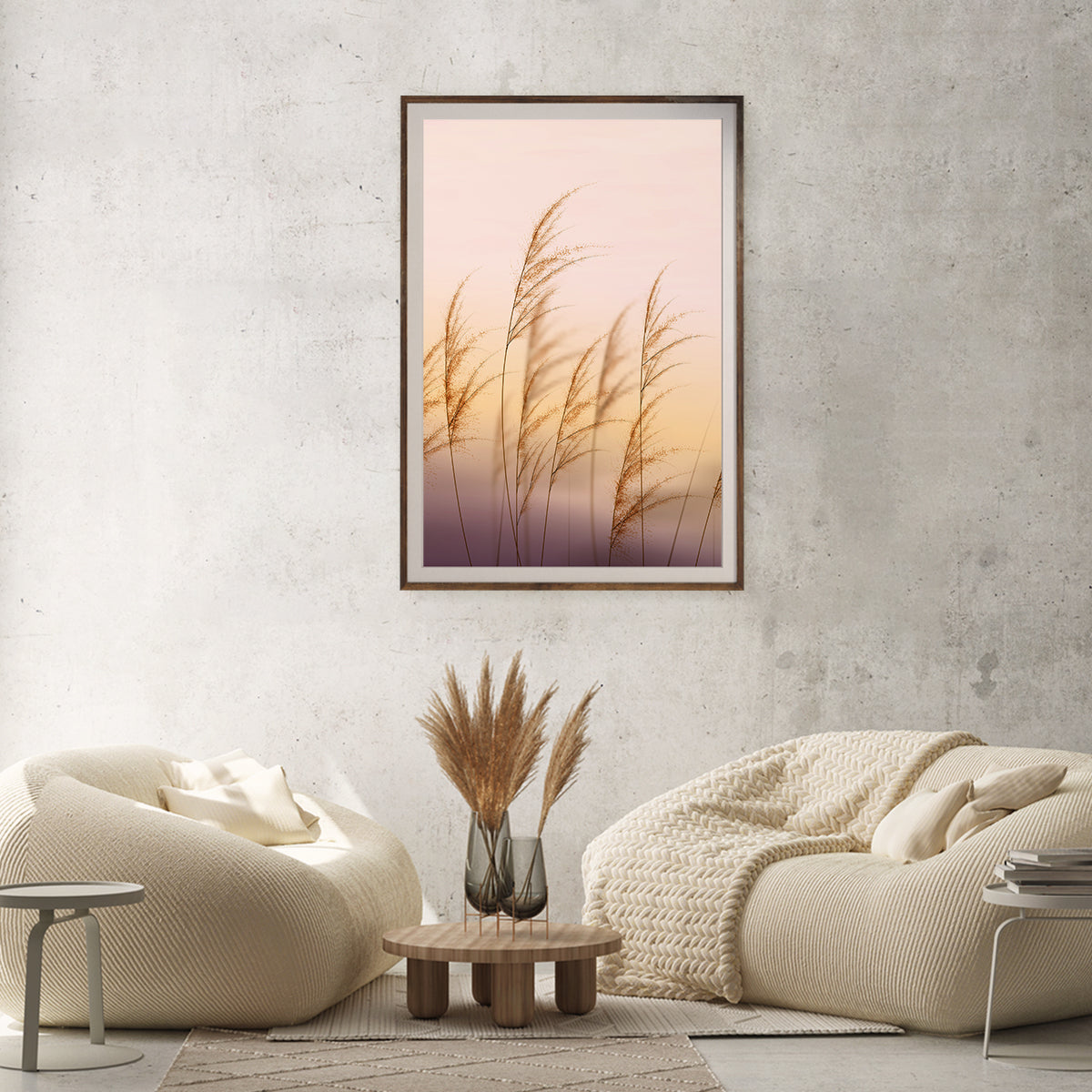 Pampas Grass Beige Botanical Posters Wall Art Print-Vertical Posters NOT FRAMED-CetArt-8″x10″ inches-CetArt