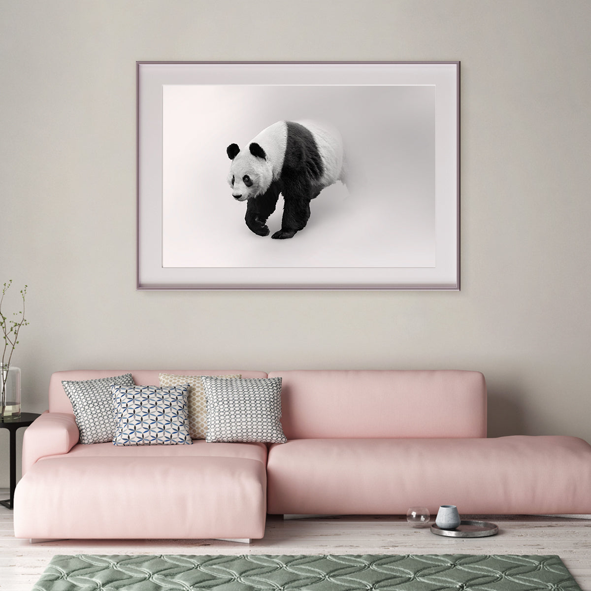 Panda Bear Black And White Art Poster-Horizontal Posters NOT FRAMED-CetArt-10″x8″ inches-CetArt