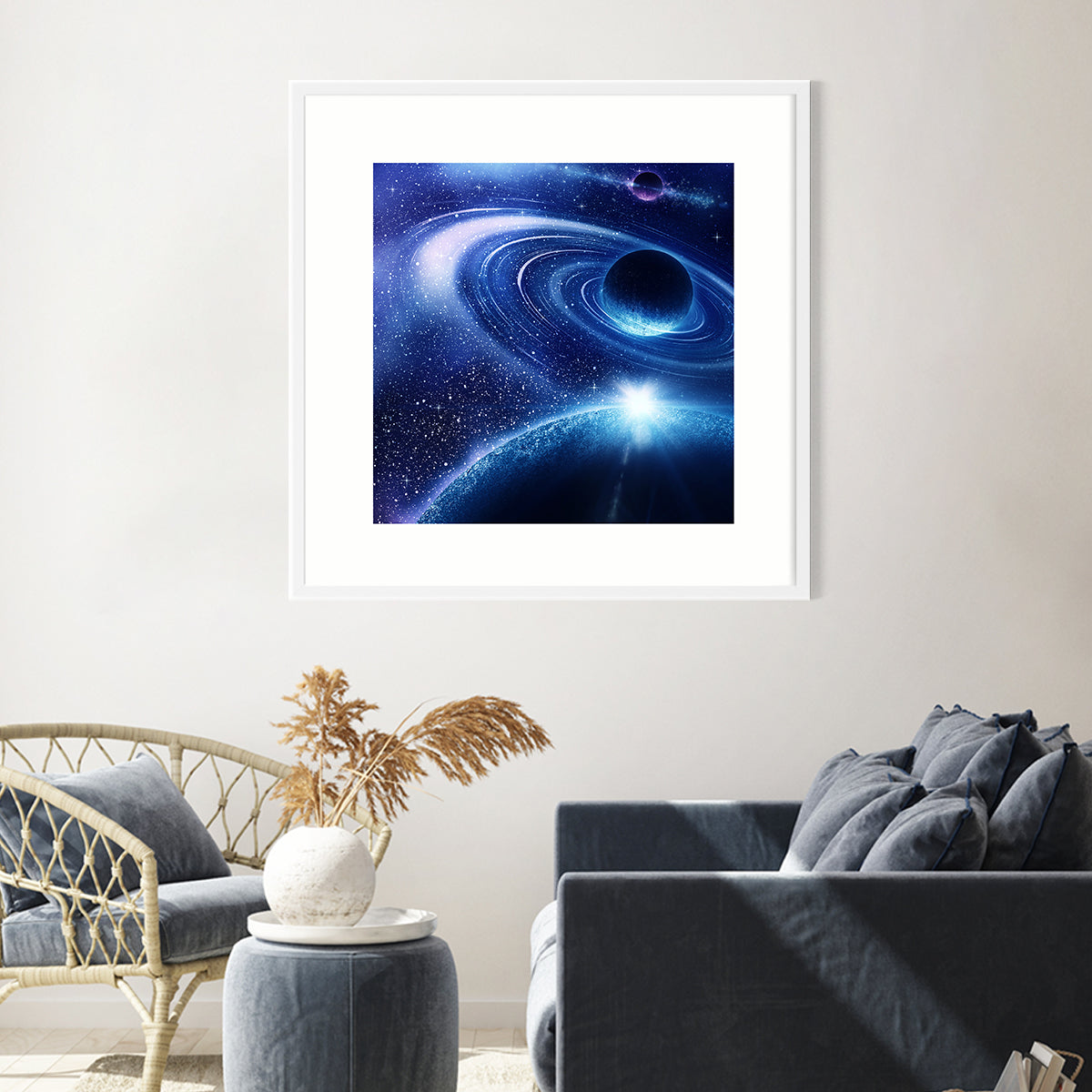 Planet with Stars High Resolution Posters And Art Prints-Square Posters NOT FRAMED-CetArt-8″x8″ inches-CetArt