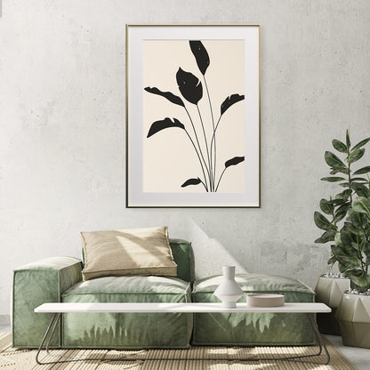 Monochrome Plant Silhouette Posters For Living Room Wall-Vertical Posters NOT FRAMED-CetArt-8″x10″ inches-CetArt