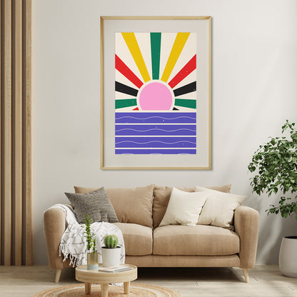 Pop Art Multicolor Sun Poster-Vertical Posters NOT FRAMED-CetArt-8″x10″ inches-CetArt