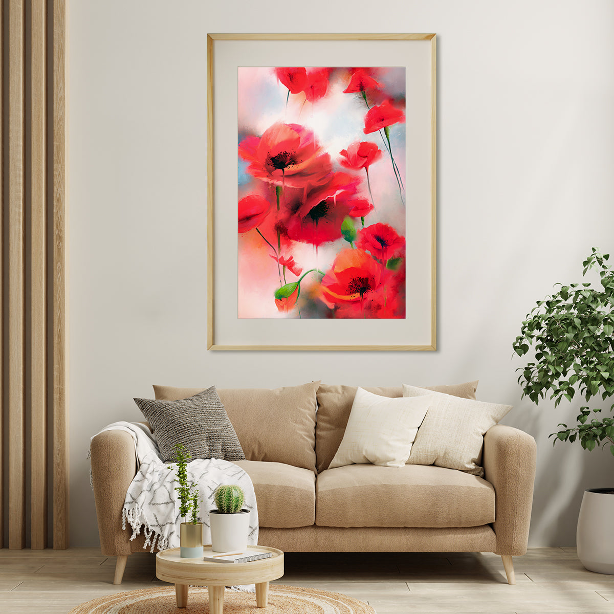 Abstract Poppies Contemporary Posters Wall Art Prints-Vertical Posters NOT FRAMED-CetArt-8″x10″ inches-CetArt