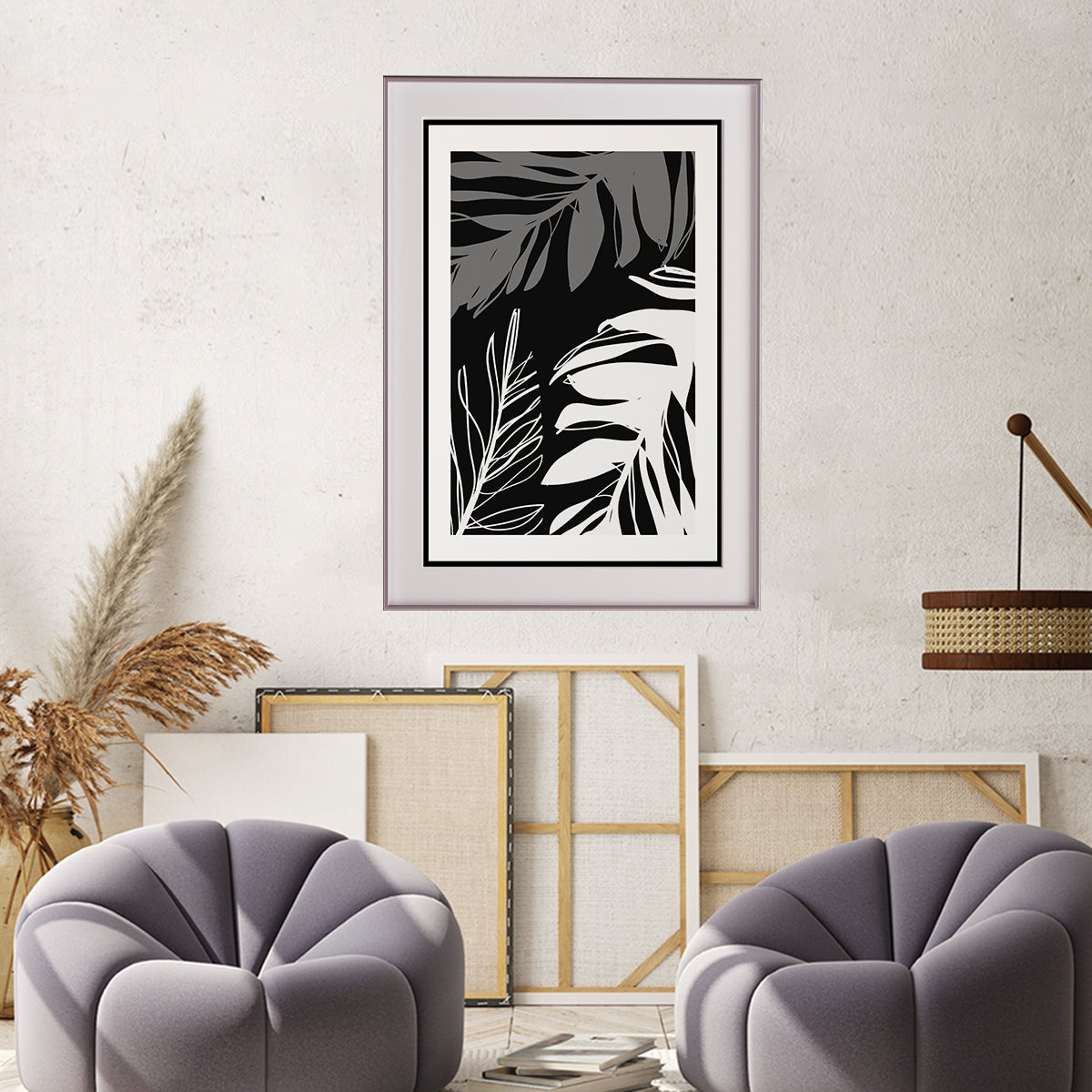 Black White Leaf Art Posters-Vertical Posters NOT FRAMED-CetArt-8″x10″ inches-CetArt