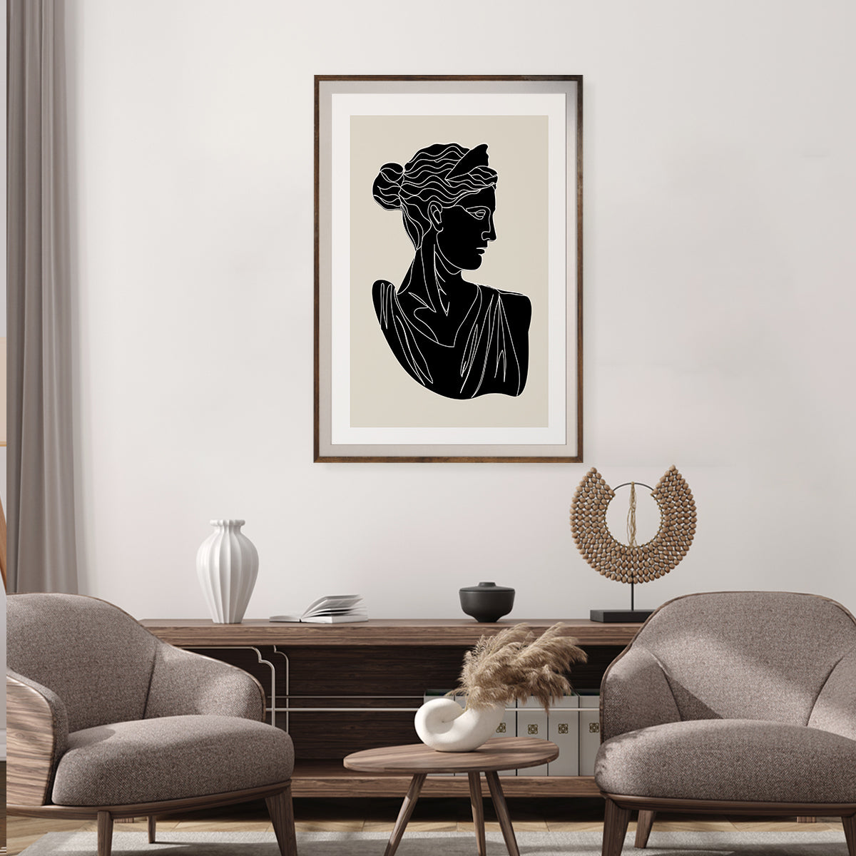 Antique Sculptures Silhouette Modern Minimalist Art Posters-Vertical Posters NOT FRAMED-CetArt-8″x10″ inches-CetArt