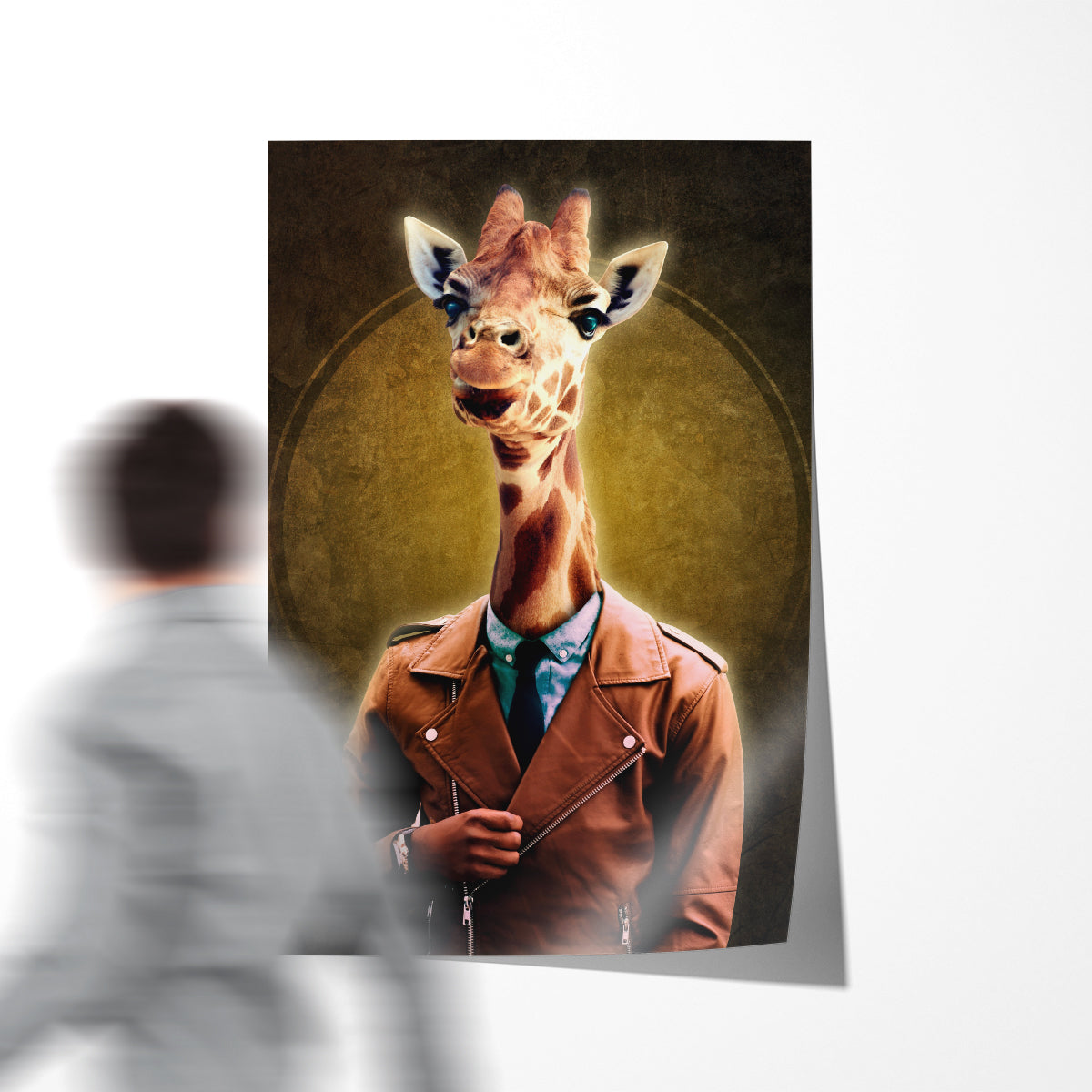 Giraffe in Jacket Office Posters Wall Art-Vertical Posters NOT FRAMED-CetArt-8″x10″ inches-CetArt