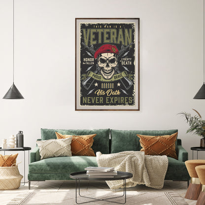 Vintage Skulls Veteran Posters And Wall Art Prints For Living Room-Vertical Posters NOT FRAMED-CetArt-8″x10″ inches-CetArt