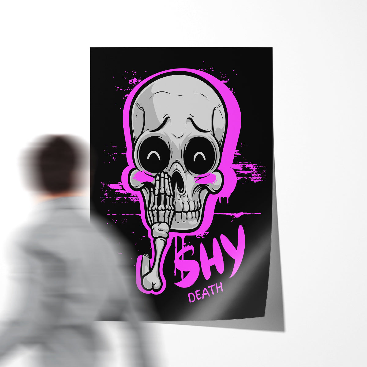 Shy Skull Posters And Wall Art Prints For Living Room-Vertical Posters NOT FRAMED-CetArt-8″x10″ inches-CetArt