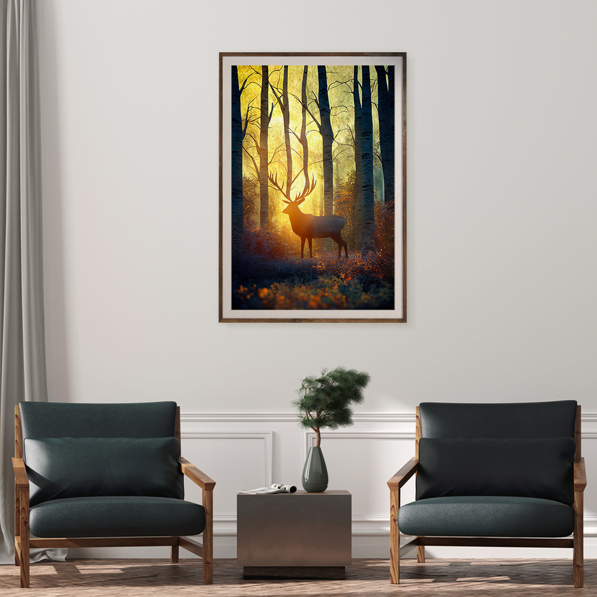 Beautiful Deer in Autumn Forest Poster Wall Art Decor-Vertical Posters NOT FRAMED-CetArt-8″x10″ inches-CetArt