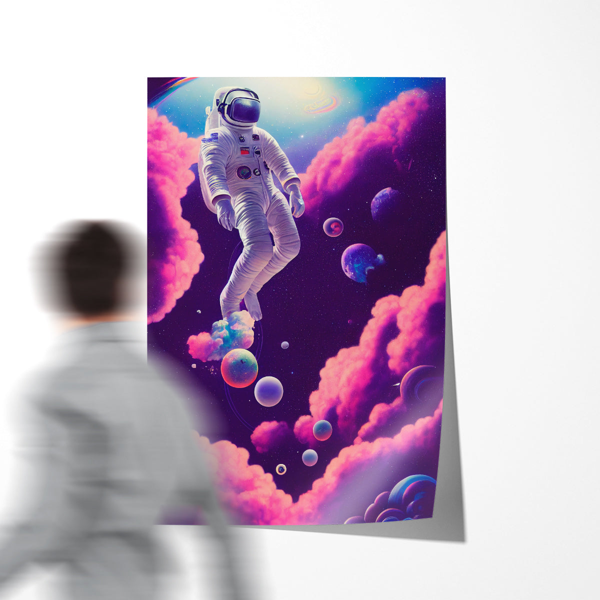 Astronaut Flying In Space With Stars Poster Print Modern Wall Art-Vertical Posters NOT FRAMED-CetArt-8″x10″ inches-CetArt