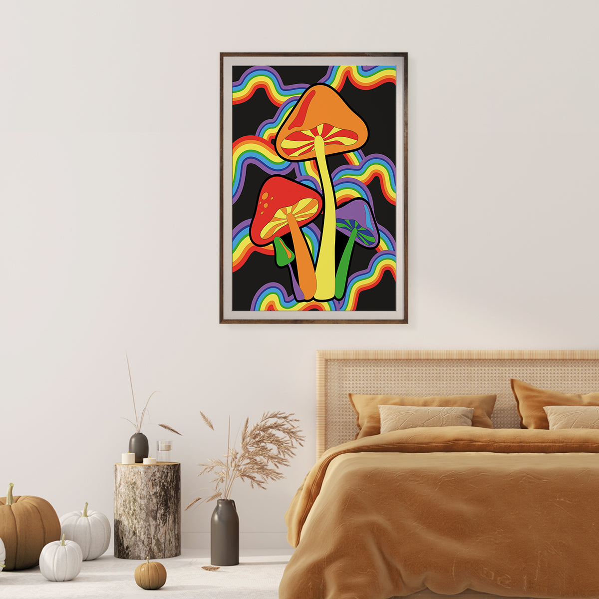 Rainbow Mushrooms Poster Print Modern Wall Art-Vertical Posters NOT FRAMED-CetArt-8″x10″ inches-CetArt