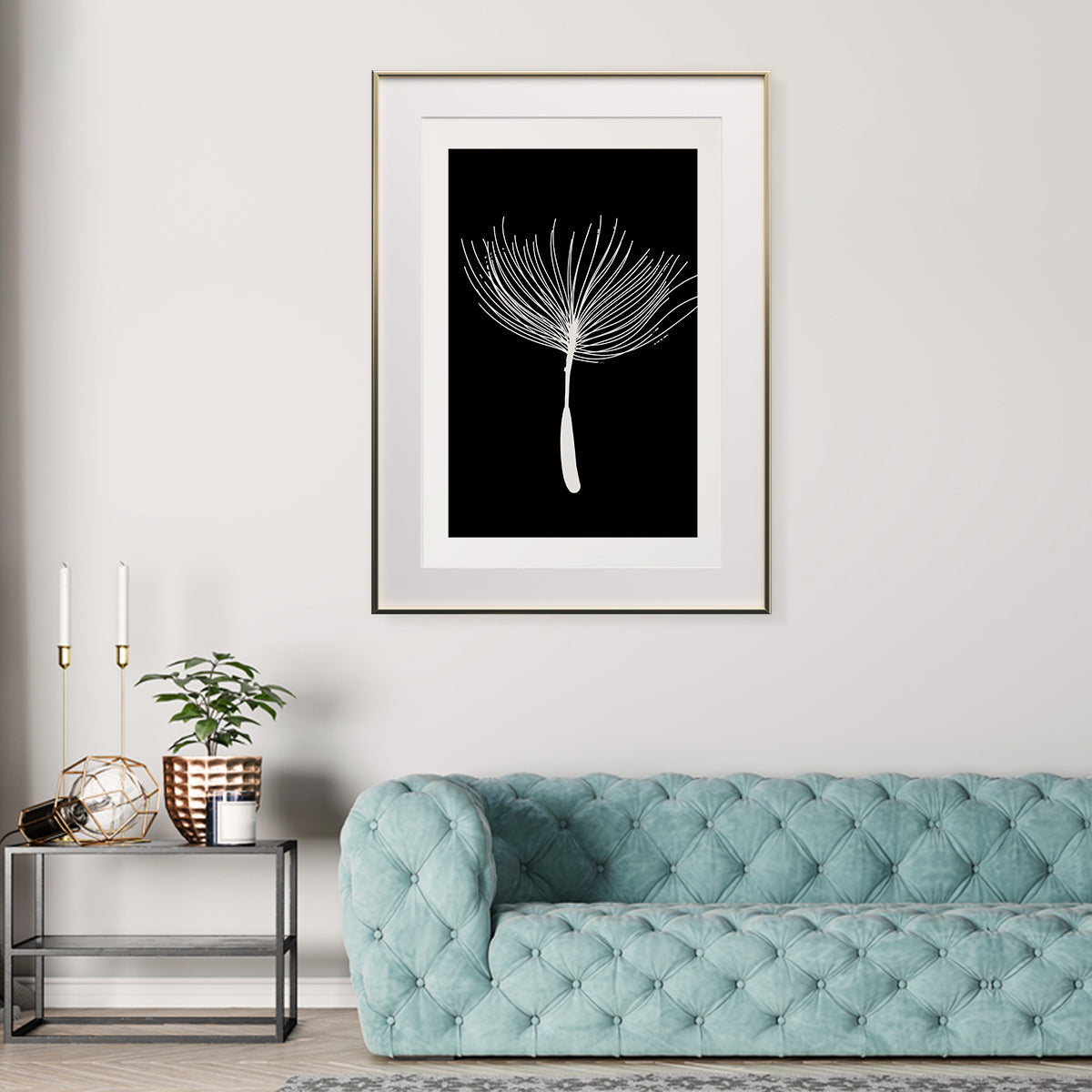 Minimalist Dandelion Seed Poster Modern Art Prints in Black And White-Vertical Posters NOT FRAMED-CetArt-8″x10″ inches-CetArt