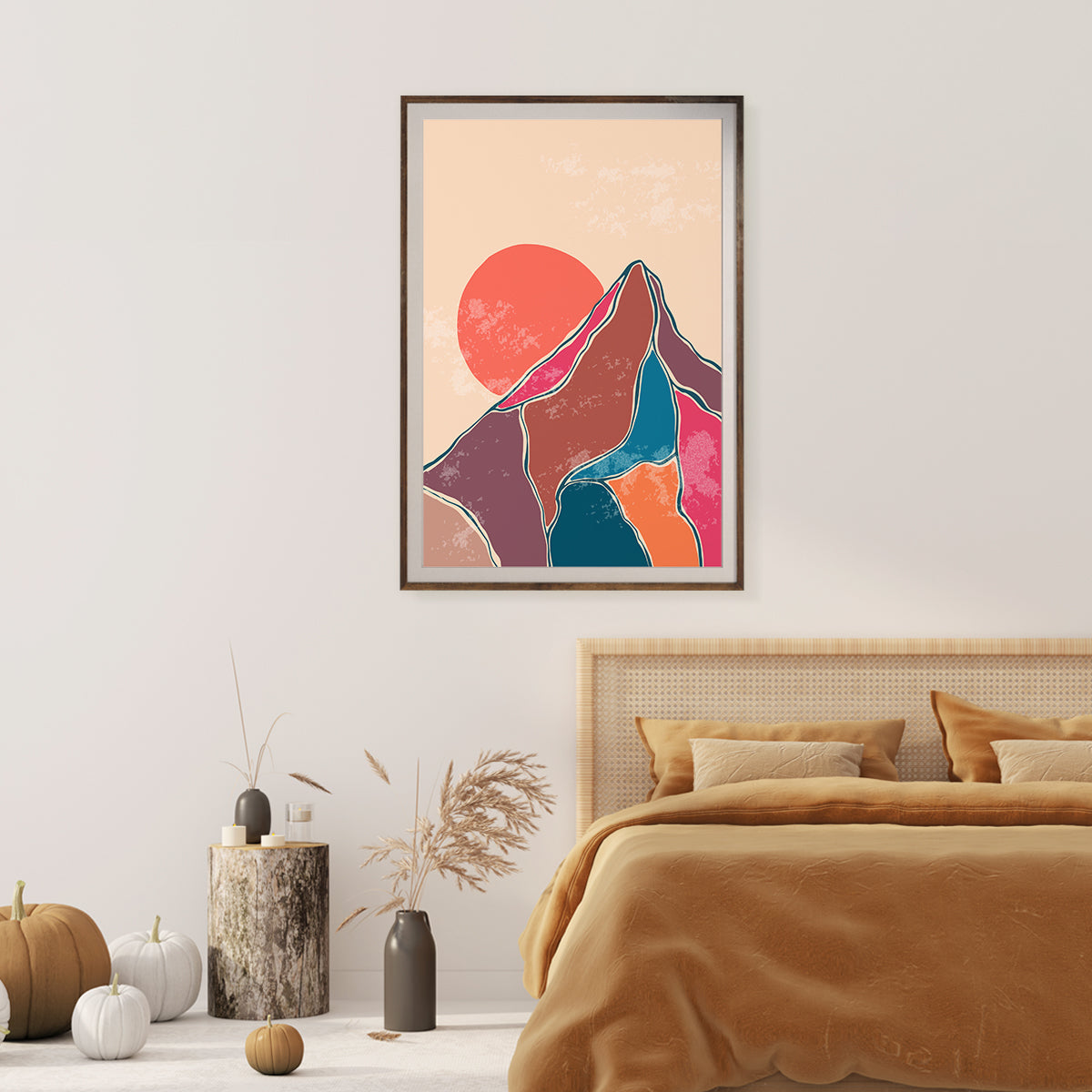 Mountain Sunset Landscape Multicolor Poster-Vertical Posters NOT FRAMED-CetArt-8″x10″ inches-CetArt