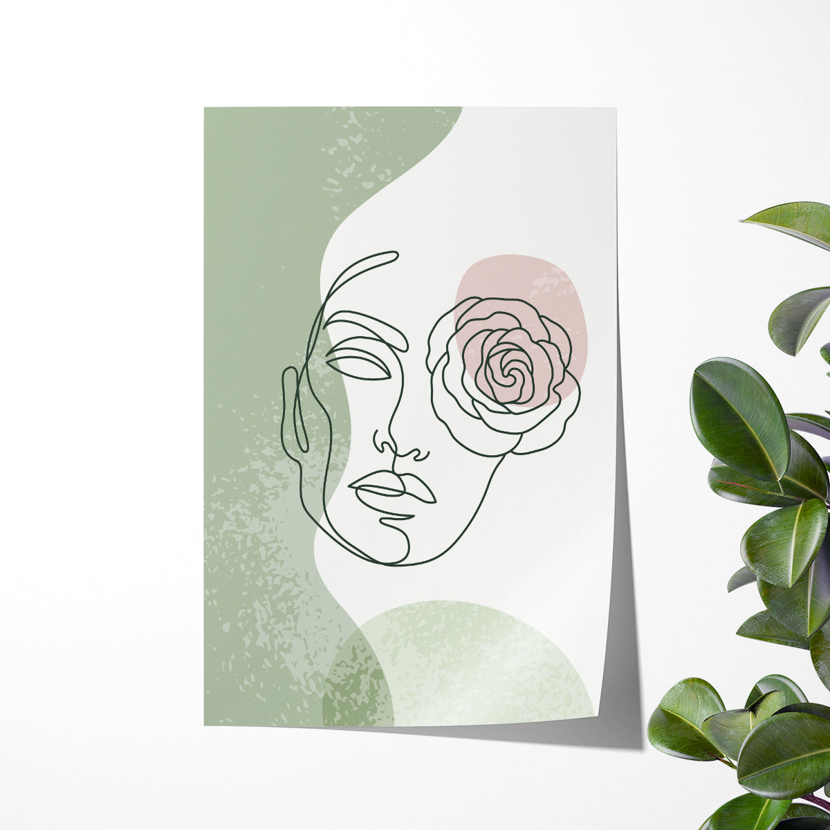 Beautiful Women Face With Flowers Line Art Posters For Home Decor-Vertical Posters NOT FRAMED-CetArt-8″x10″ inches-CetArt