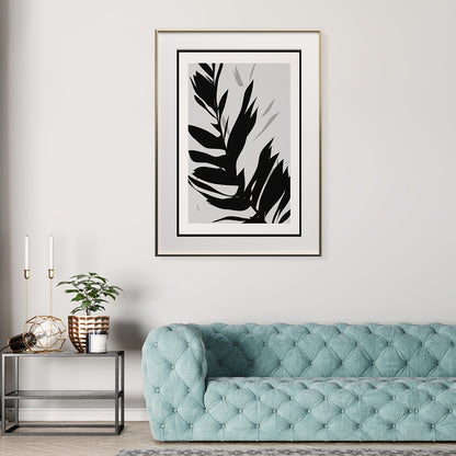 Minimalist Palm Leaves Black and White Posters-Vertical Posters NOT FRAMED-CetArt-8″x10″ inches-CetArt