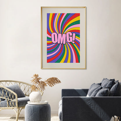 Abstract Multicolor Pop Art OMG Poster-Vertical Posters NOT FRAMED-CetArt-8″x10″ inches-CetArt