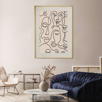 Abstract Face Line Art Poster Print Modern Wall Art-Vertical Posters NOT FRAMED-CetArt-8″x10″ inches-CetArt