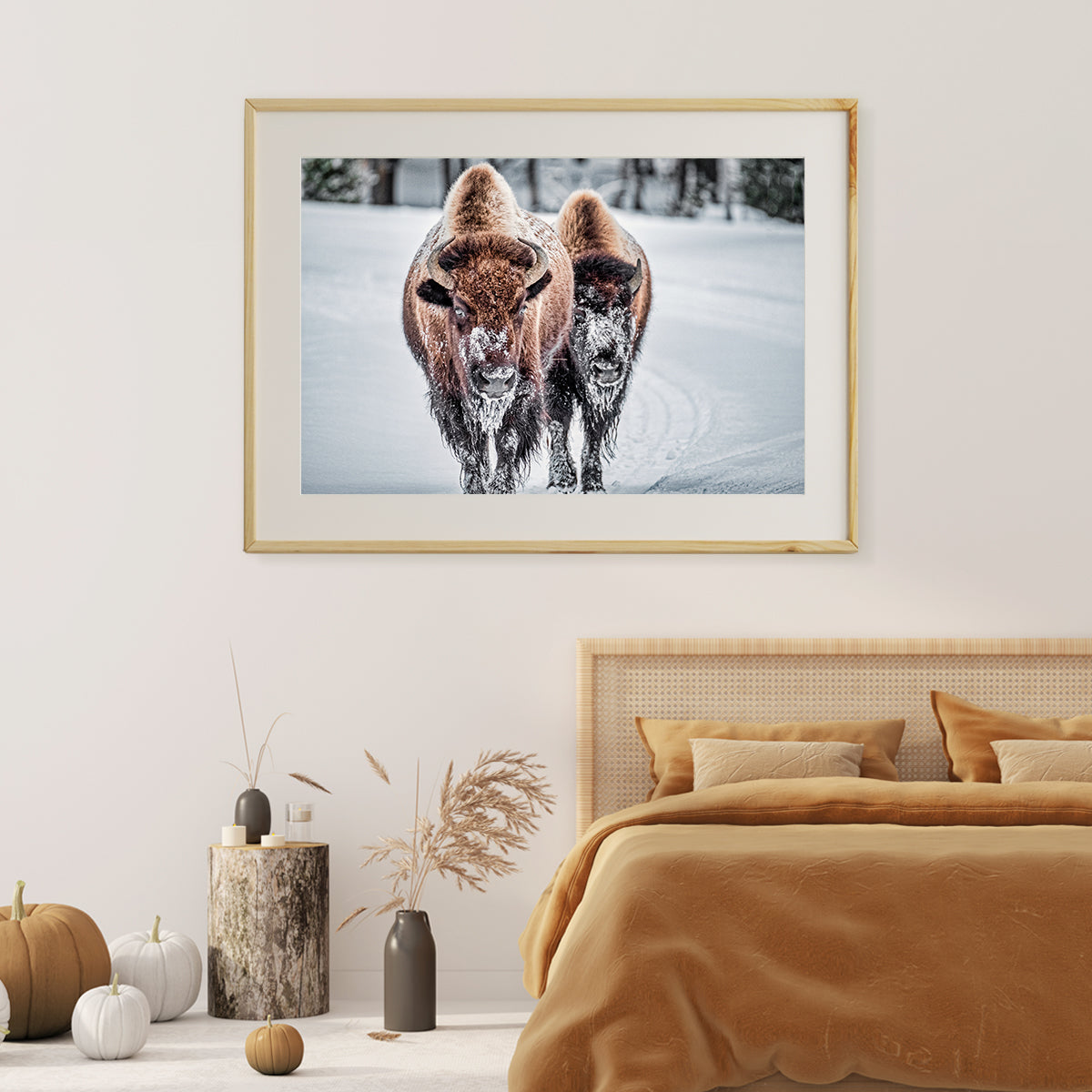 Bison in Winter Room Posters Wall Art-Horizontal Posters NOT FRAMED-CetArt-10″x8″ inches-CetArt