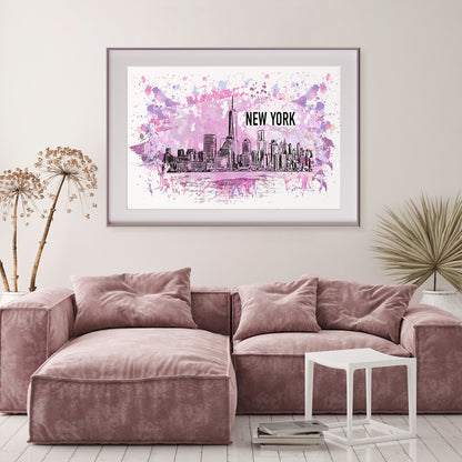 Abstract Colorful New York City Posters Art Wall-Horizontal Posters NOT FRAMED-CetArt-10″x8″ inches-CetArt