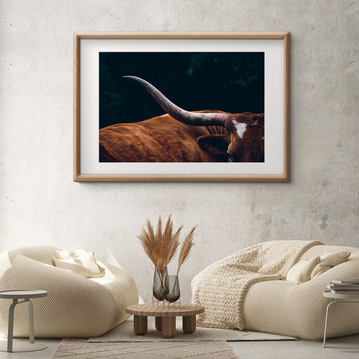 Highland Cow Silhouette Poster Wall Decor-Horizontal Posters NOT FRAMED-CetArt-10″x8″ inches-CetArt