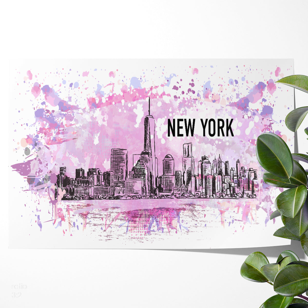 Abstract Colorful New York City Posters Art Wall-Horizontal Posters NOT FRAMED-CetArt-10″x8″ inches-CetArt