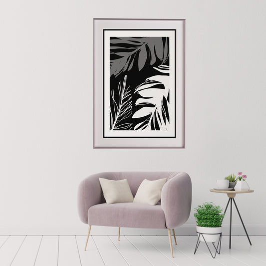 Black White Leaf Art Posters-Vertical Posters NOT FRAMED-CetArt-8″x10″ inches-CetArt