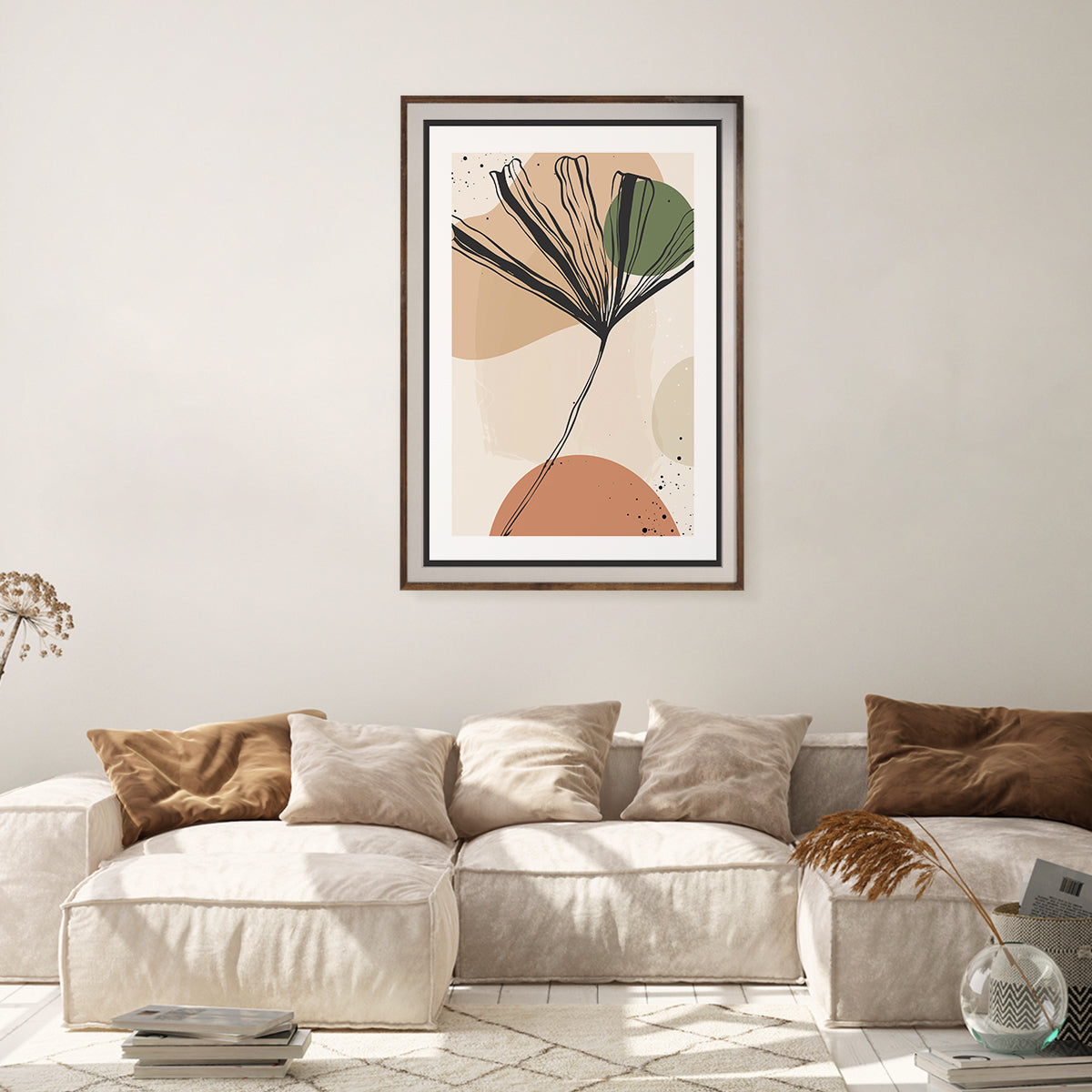 Abstract Green Leaves Line Art Posters For Living Room Wall-Vertical Posters NOT FRAMED-CetArt-8″x10″ inches-CetArt