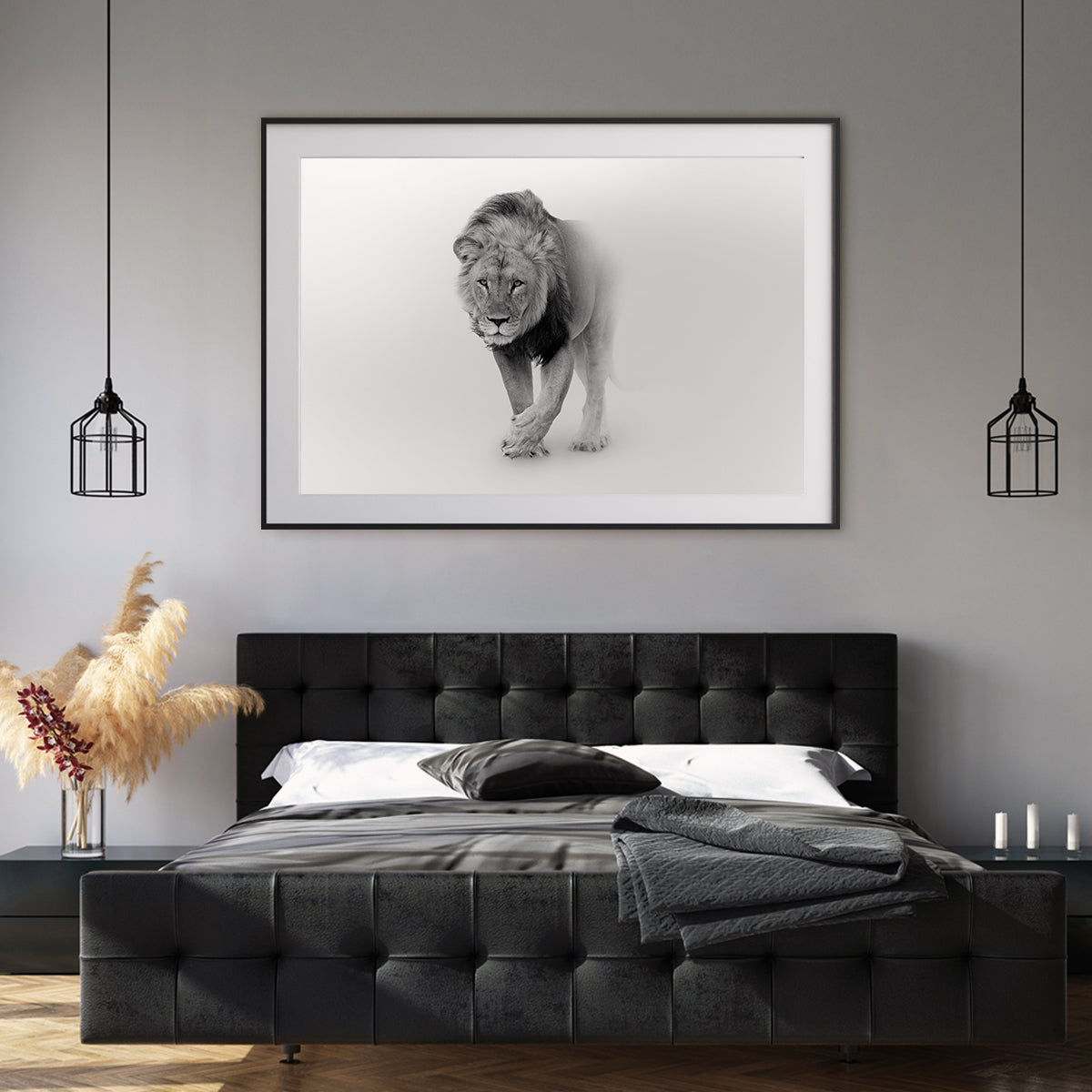 Powerful Lion Black and White Posters For Wall-Horizontal Posters NOT FRAMED-CetArt-10″x8″ inches-CetArt