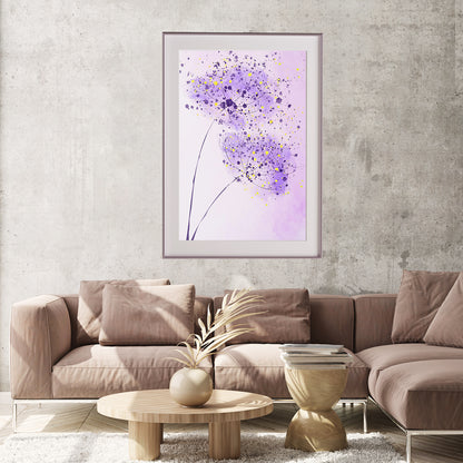 Purple Dandelion Abstract Minimalist Posters And Wall Art Prints For Living Room-Vertical Posters NOT FRAMED-CetArt-8″x10″ inches-CetArt