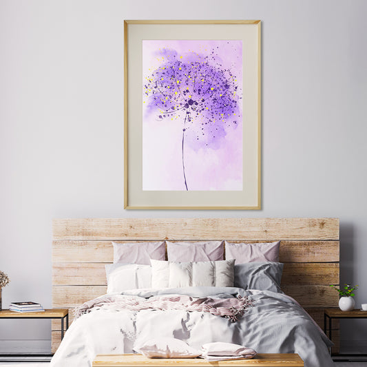 Purple Dandelion Minimalist Modern Abstract Art Posters-Vertical Posters NOT FRAMED-CetArt-8″x10″ inches-CetArt