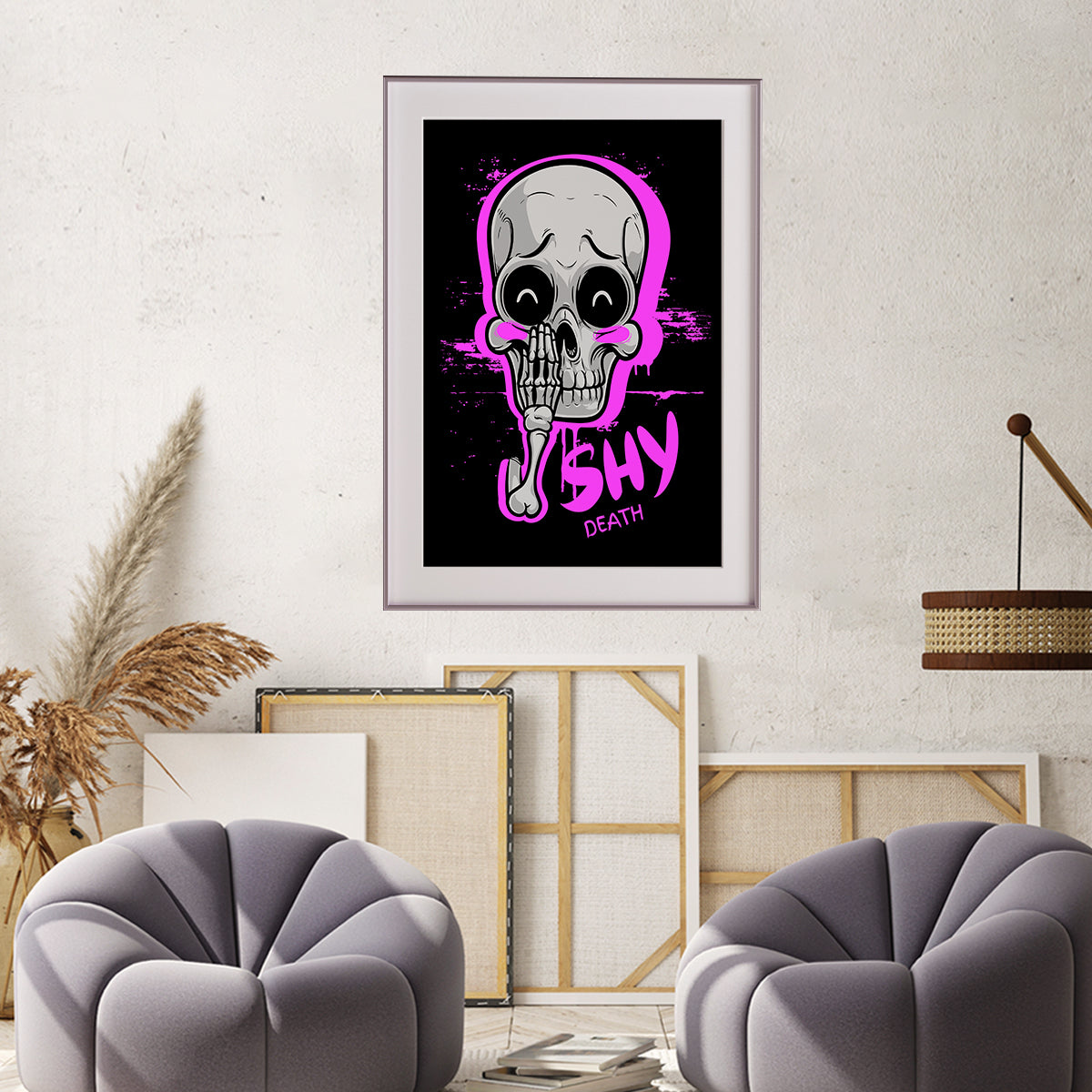 Shy Skull Posters And Wall Art Prints For Living Room-Vertical Posters NOT FRAMED-CetArt-8″x10″ inches-CetArt