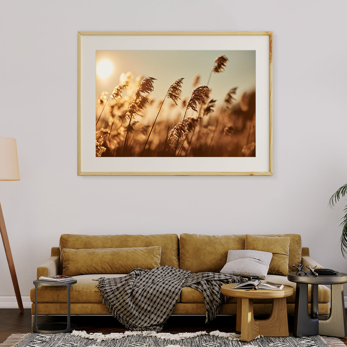 Reeds in Rays of Setting Sun Poster For Living Room-Horizontal Posters NOT FRAMED-CetArt-10″x8″ inches-CetArt