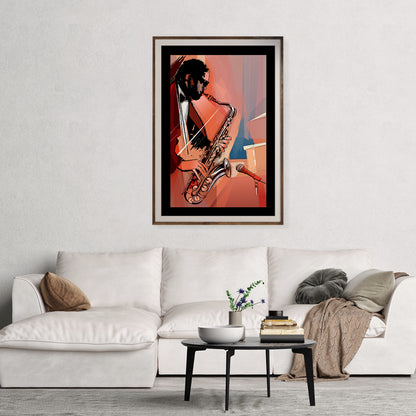 Saxophone Player Jazz Poster Artwork-Vertical Posters NOT FRAMED-CetArt-8″x10″ inches-CetArt