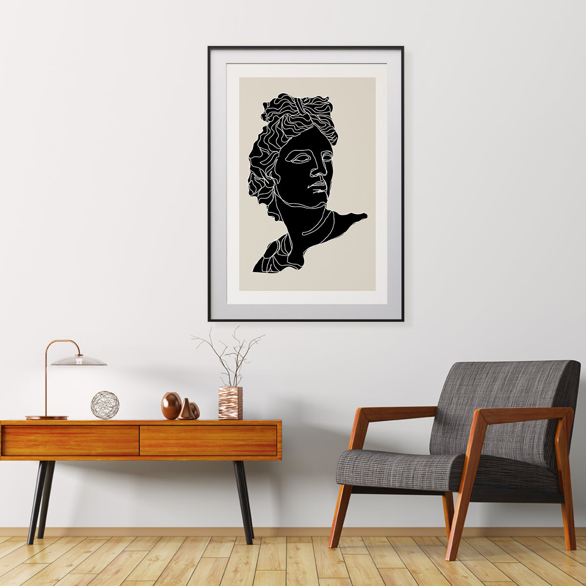 Antique Sculptures Silhouette Contemporary Minimalist Poster Wall Decor-Vertical Posters NOT FRAMED-CetArt-8″x10″ inches-CetArt