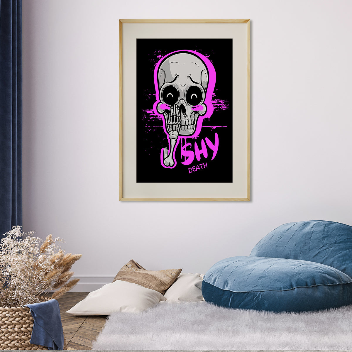 Shy Skull Posters And Wall Art Prints For Living Room-Vertical Posters NOT FRAMED-CetArt-8″x10″ inches-CetArt