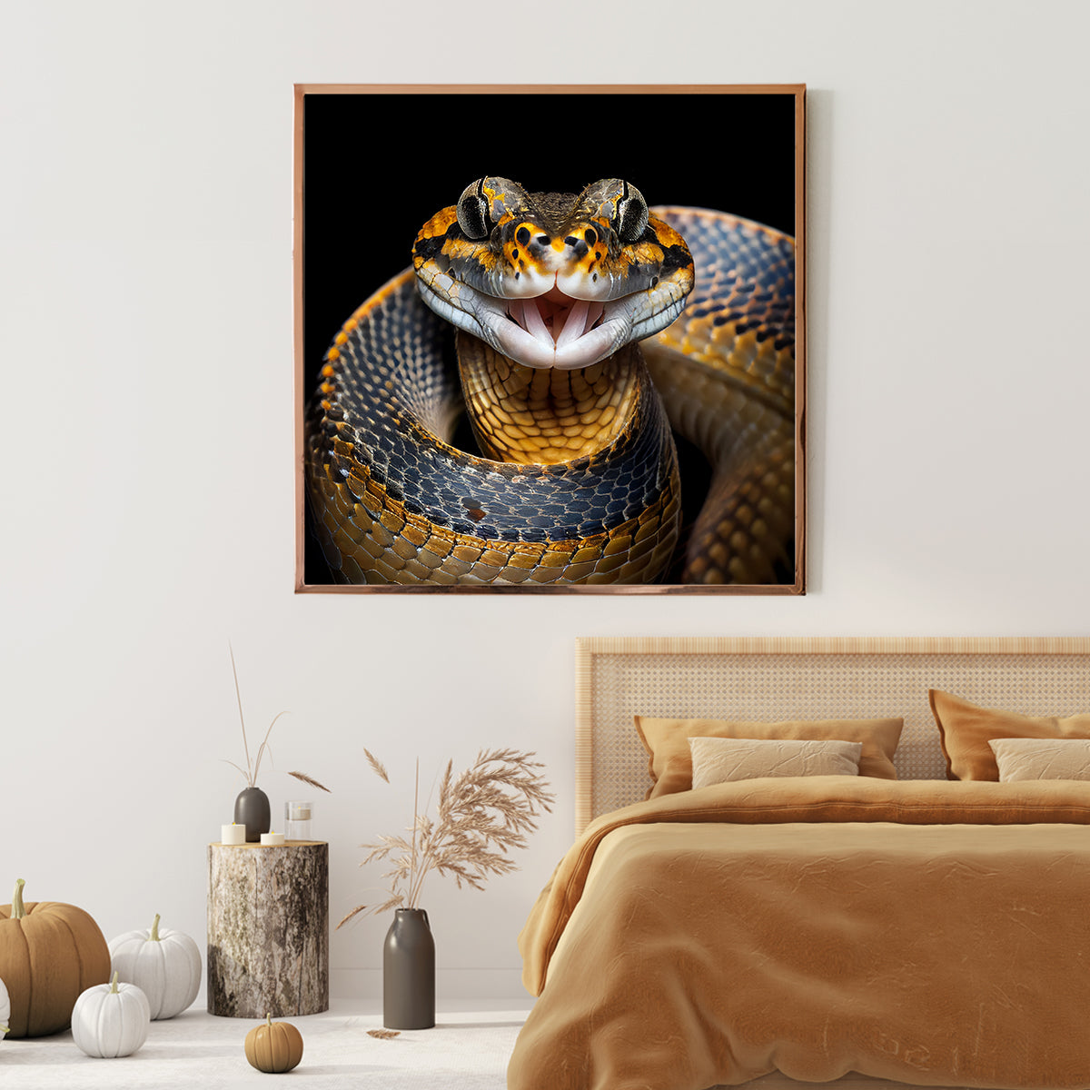 Portrait of Poisonous Snake Posters For Home Decor-Square Posters NOT FRAMED-CetArt-8″x8″ inches-CetArt