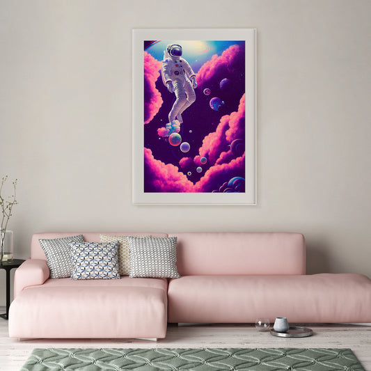 Astronaut Flying In Space With Stars Poster Print Modern Wall Art-Vertical Posters NOT FRAMED-CetArt-8″x10″ inches-CetArt