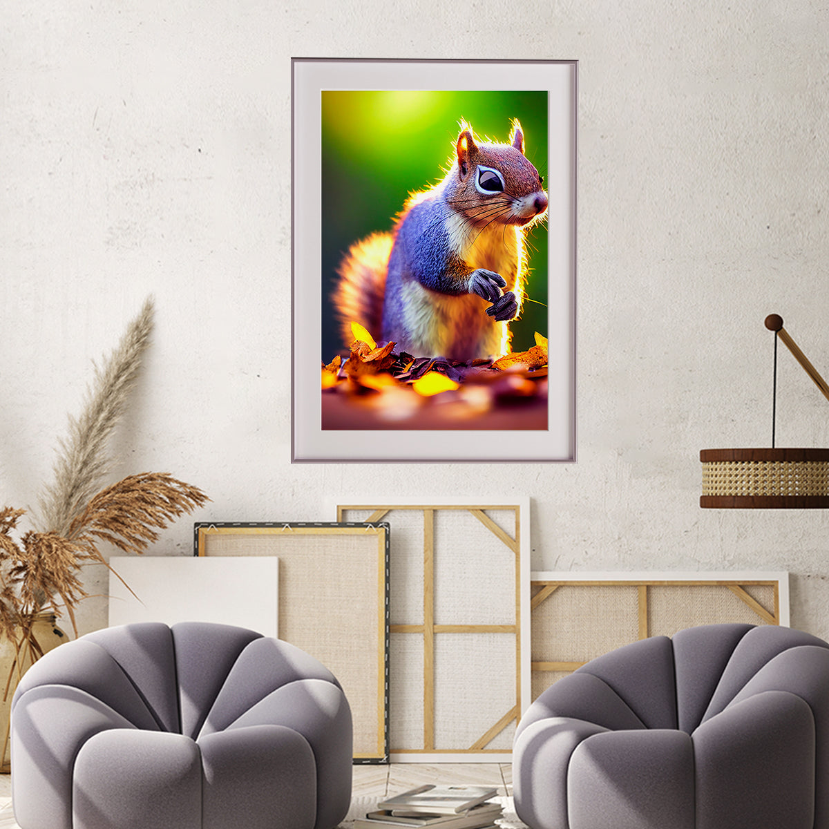 Beautiful Squirrel in Autumn Forest Posters For Home-Vertical Posters NOT FRAMED-CetArt-8″x10″ inches-CetArt