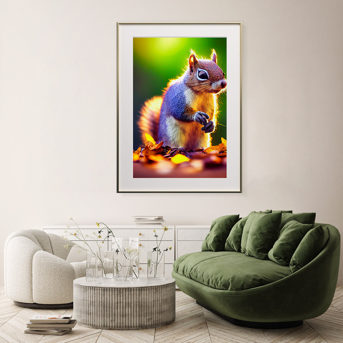 Beautiful Squirrel in Autumn Forest Posters For Home-Vertical Posters NOT FRAMED-CetArt-8″x10″ inches-CetArt