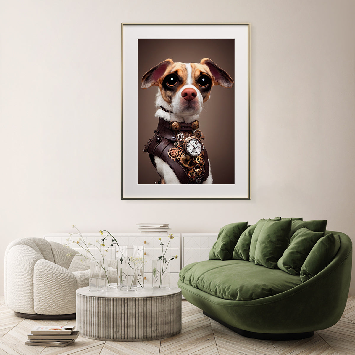 Steampunk Dog Modern Art Posters Prints-Vertical Posters NOT FRAMED-CetArt-8″x10″ inches-CetArt